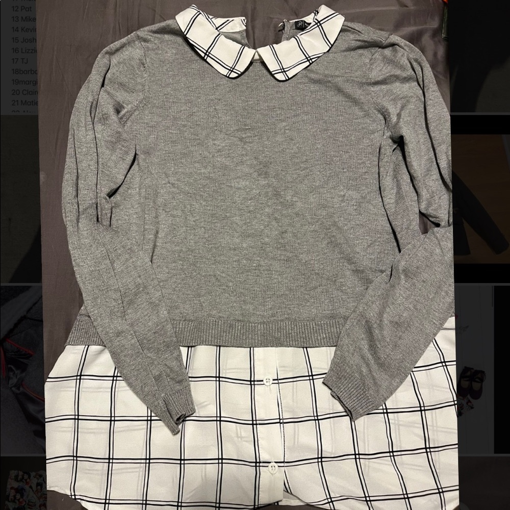 Womens Peter Pan collar layer looking shirt
